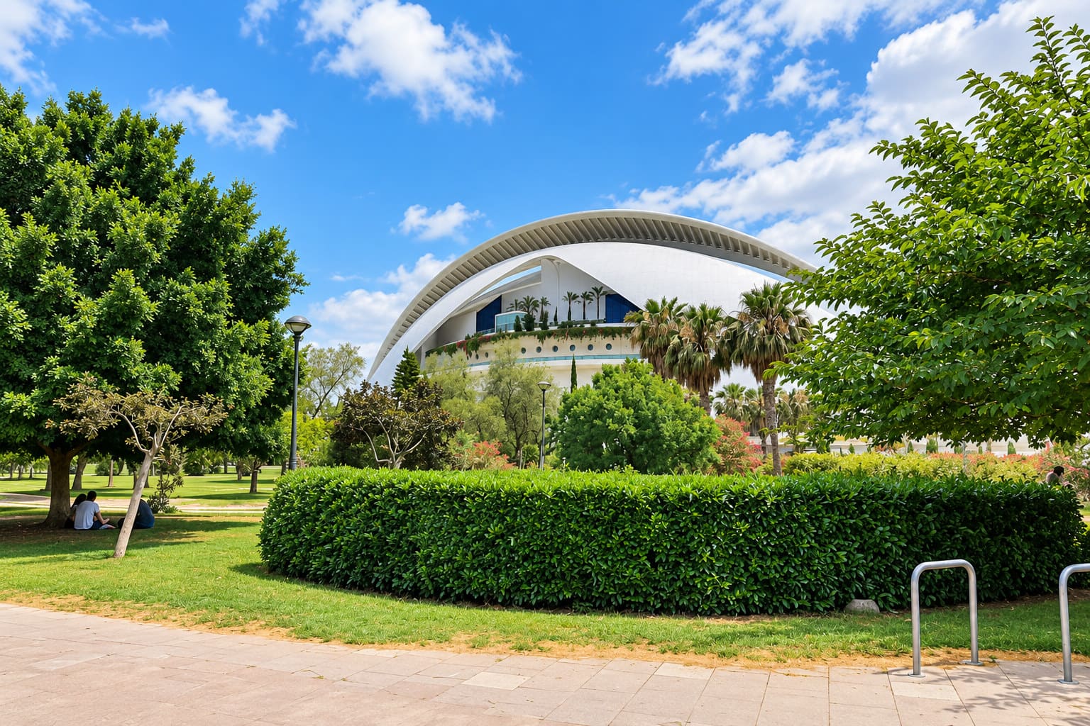El edificio de la Ópera de la Ciudad de las Artes y las Ciencias desde fuera