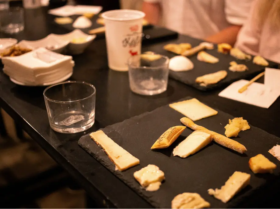 Assorted cheese board for tasting in Utiel