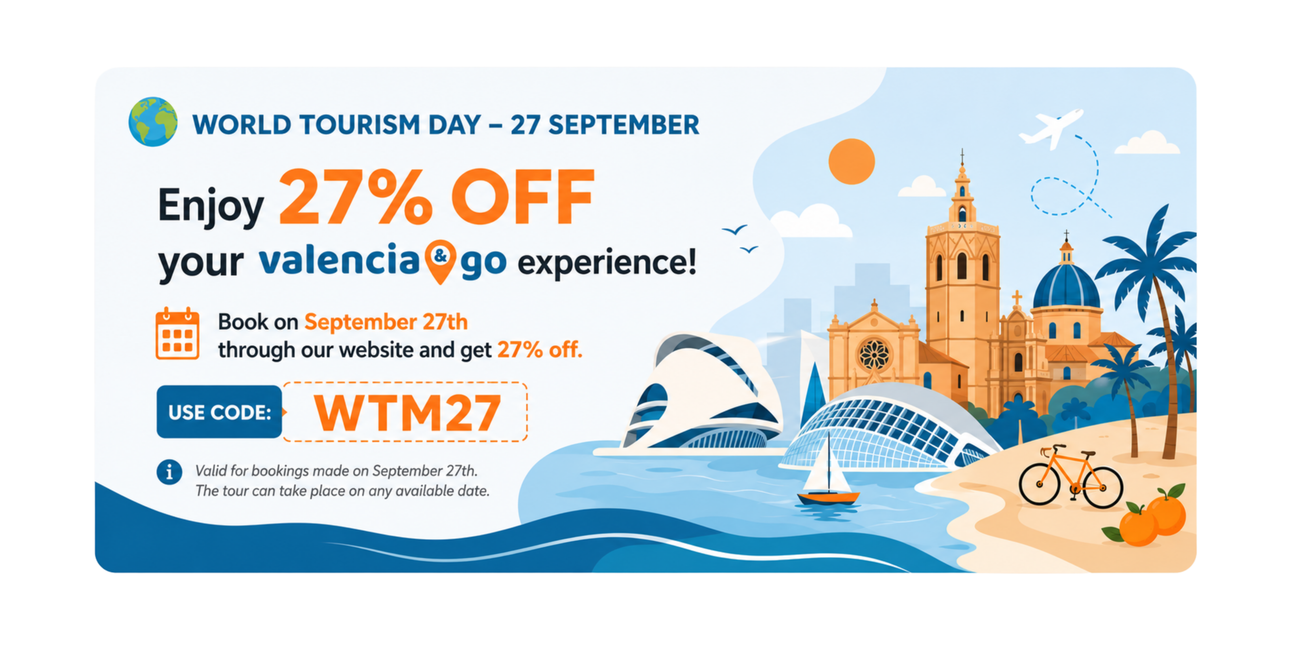 banner descuento por el día Mundial del Turismo 2026