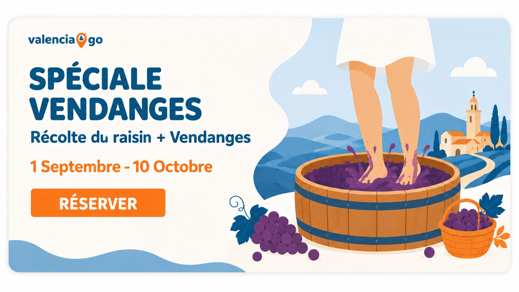 Spécial Vendanges : excursion à Requena avec récolte du raisin et foulage, du 1er septembre au 10 octobre